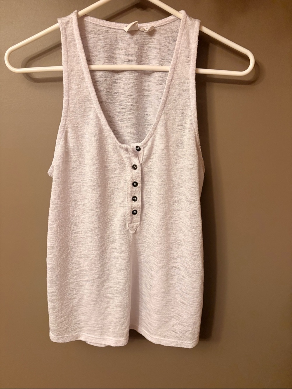 Melrose and Market White Henley Tank Top